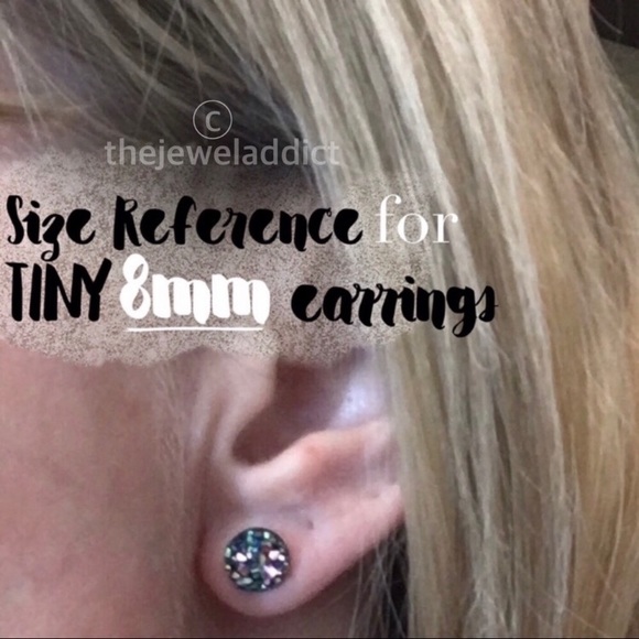 3 for 15🎀chunky Black Faux Druzy Studs - Picture 7 of 8